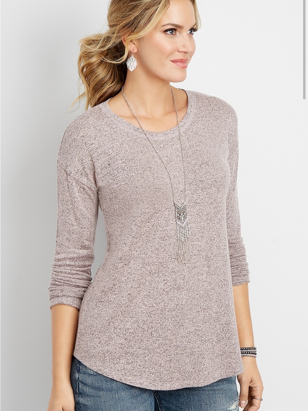 Maurice’s 24/7 Cozy Long Sleeve Scoop Neck Women's Top Size 2